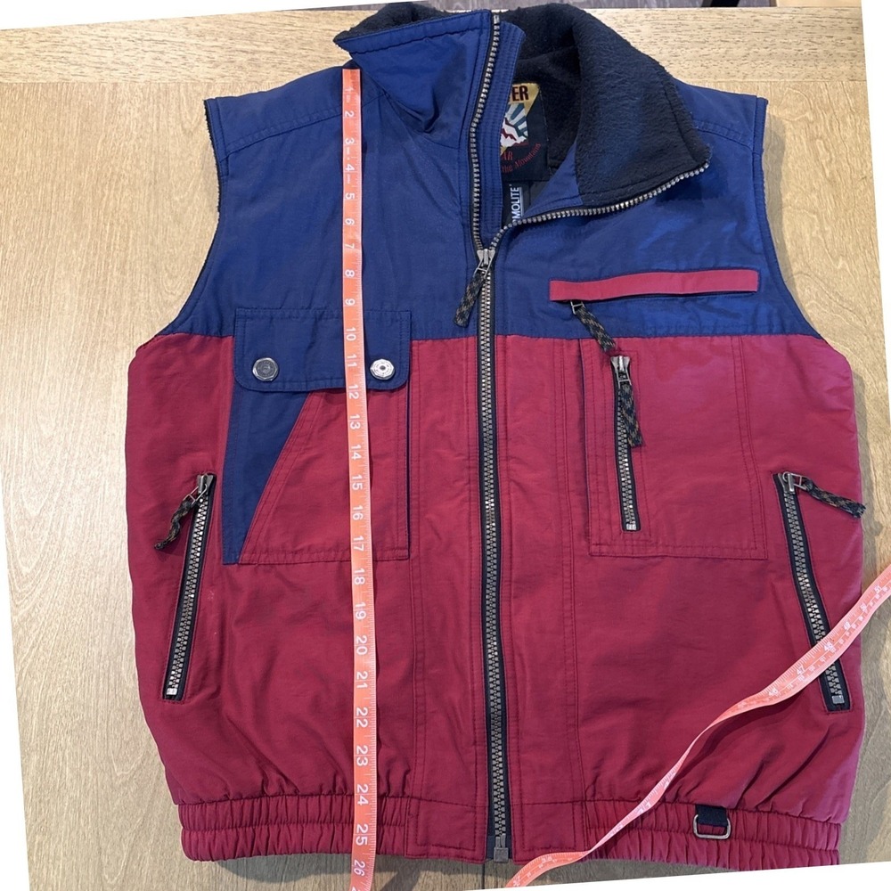 Vintage Obermeyer Vest Men's Small Blue Red Ouray Ski Thermolite 90s Gorp - Picture 7 of 8